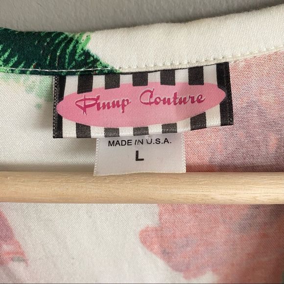 Pin Up Couture Retro Floral Rose Print Rockabilly A Line Dress Womens Size Large - Picture 3 of 8